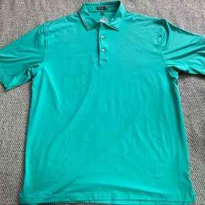 Peter Millar Summer Comfort Blue Green Golf Polo